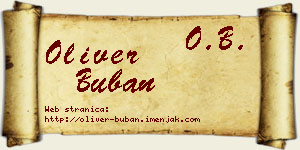 Oliver Buban vizit kartica